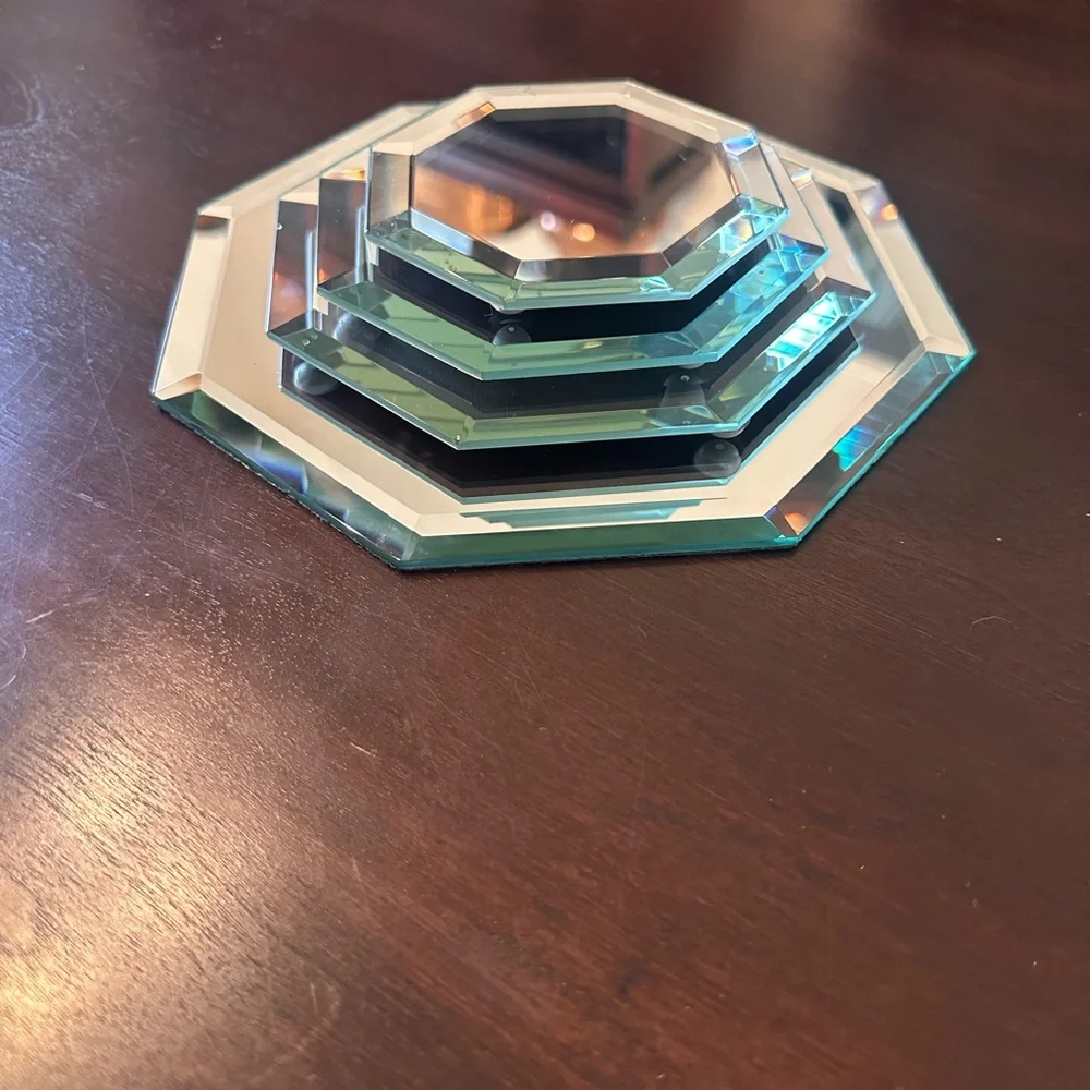 Octagonal Glass Mirror Trivet/DisplaySet